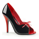 Negro Rojo 12,5 cm SEDUCE-216 Zapatos de tacn altos mujer