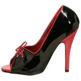 Negro Rojo 12,5 cm SEDUCE-216 Zapatos de tacn altos mujer