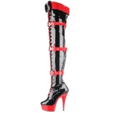 Negro Rojo 15,5 cm MEDIC-3028 Botas Altas Plataforma