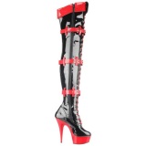 Negro Rojo 15,5 cm MEDIC-3028 Botas Altas Plataforma