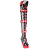 Negro Rojo 15,5 cm MEDIC-3028 Botas Altas Plataforma