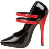 Negro Rojo 15 cm DOMINA-442 Zapatos de tacn altos mujer