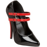 Negro Rojo 15 cm DOMINA-442 Zapatos de tacn altos mujer