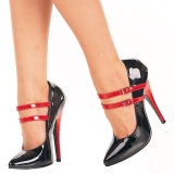 Negro Rojo 15 cm DOMINA-442 Zapatos de tacn altos mujer