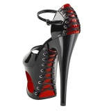 Negro Rojo 18 cm MOON-760FH Corse Zapatos Tacn Aguja