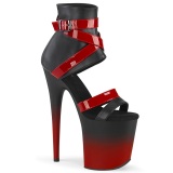 Negro Rojo 20 cm FLAMINGO-800-15 Zapatos plataforma con tacones