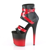 Negro Rojo 20 cm FLAMINGO-800-15 Zapatos plataforma con tacones