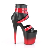 Negro Rojo 20 cm FLAMINGO-800-15 Zapatos plataforma con tacones