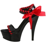 Negro Rojo Charol 15 cm DELIGHT-615 Tacn de Aguja Stiletto Zapatos