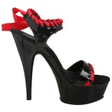 Negro Rojo Charol 15 cm DELIGHT-615 Tacn de Aguja Stiletto Zapatos