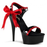 Negro Rojo Charol 15 cm DELIGHT-615 Tacn de Aguja Stiletto Zapatos