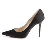 Negro Satinado 10 cm CLASSIQUE-20 zapatos de stilettos tallas grandes