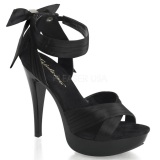 Negro Satinado 13 cm COCKTAIL-568 Zapatos de Tacn Alto