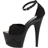 Negro Satinado 18 cm Pleaser ADORE-768 Plataforma Tacones de Aguja