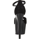 Negro Satinado 18 cm Pleaser ADORE-768 Plataforma Tacones de Aguja