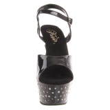 Negro Strass 15 cm STARDUST-609 Zapatos de tacn altos mujer