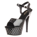 Negro Strass 15 cm STARDUST-609 Zapatos de tacn altos mujer