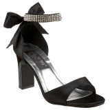 Negro Strass 8,5 cm ROMANCE-372 Sandalias Femininas Planos