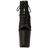 Negro Tela de Encaje 20 cm FLAMINGO-896LC Botines de Cordones Altos Mujer