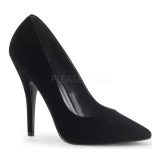 Negro Terciopelo 13 cm SEDUCE-420 Zapatos de Saln para Hombres