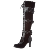 Negro Terciopelo 9,5 cm GLAM-300 over knee botas altas con tacn