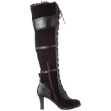 Negro Terciopelo 9,5 cm GLAM-300 over knee botas altas con tacn