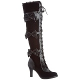 Negro Terciopelo 9,5 cm GLAM-300 over knee botas altas con tacn