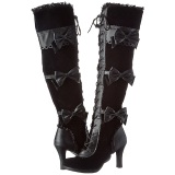 Negro Terciopelo 9,5 cm GLAM-300 over knee botas altas con tacn