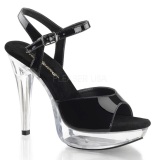 Negro Transparente 13 cm COCKTAIL-509 Plataforma Sandalias Tacn Mujer