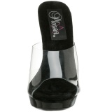 Negro Transparente 13 cm Fabulicious LIP-101 Plataforma Mules Altos