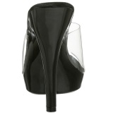 Negro Transparente 13 cm Fabulicious LIP-101 Plataforma Mules Altos