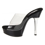 Negro Transparente 14 cm Pleaser ALLURE-601 Plataforma Mules Altos