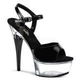 Negro Transparente 15 cm CAPTIVA-609 Plataforma Tacones de Aguja