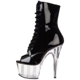 Negro Transparente 18 cm ADORE-1021 botines con suela plataforma mujer