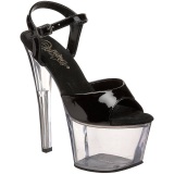 Negro Transparente 18 cm Pleaser SKY-309 Plataforma Tacones de Aguja