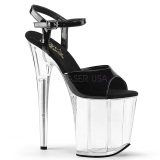 Negro Transparente 20 cm Pleaser FLAMINGO-809 Tacn Alto Plataforma