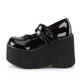 Negro Vegano 11,5 cm DemoniaCult KERA-08 zapatos de saln mary jane plataforma