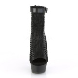 Negro Vegano 15 cm DELIGHT-600-27LC botines de tobillo punta abierta