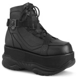 Negro Vegano 7,5 cm NEPTUNE-181 botines demoniacult - botines de cyberpunk unisex