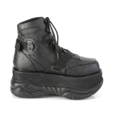 Negro Vegano 7,5 cm NEPTUNE-181 botines demoniacult - botines de cyberpunk unisex