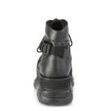 Negro Vegano 7,5 cm NEPTUNE-181 botines demoniacult - botines de cyberpunk unisex