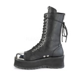 Negro Vegano 7 cm GRAVEDIGGER-14 botas demoniacult - botas plataforma unisex