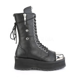 Negro Vegano 7 cm GRAVEDIGGER-14 botas demoniacult - botas plataforma unisex