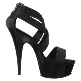 Negro banda elstica 15 cm DELIGHT-669 calzado pleaser con tacn de mujer