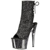 Negro brillo 18 cm ADORE-1018G botines con suela plataforma mujer