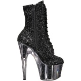 Negro brillo 18 cm ADORE-1020G botines con suela plataforma mujer