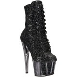 Negro brillo 18 cm ADORE-1020G botines con suela plataforma mujer