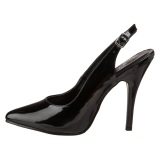 Negro charol 13 cm SEDUCE-317 slingback zapatos de saln puntiagudos