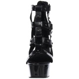 Negro gladiador 15 cm DELIGHT-682 Zapatos de Tacn Alto