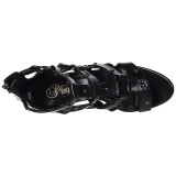 Negro gladiador 15 cm DELIGHT-682 Zapatos de Tacn Alto